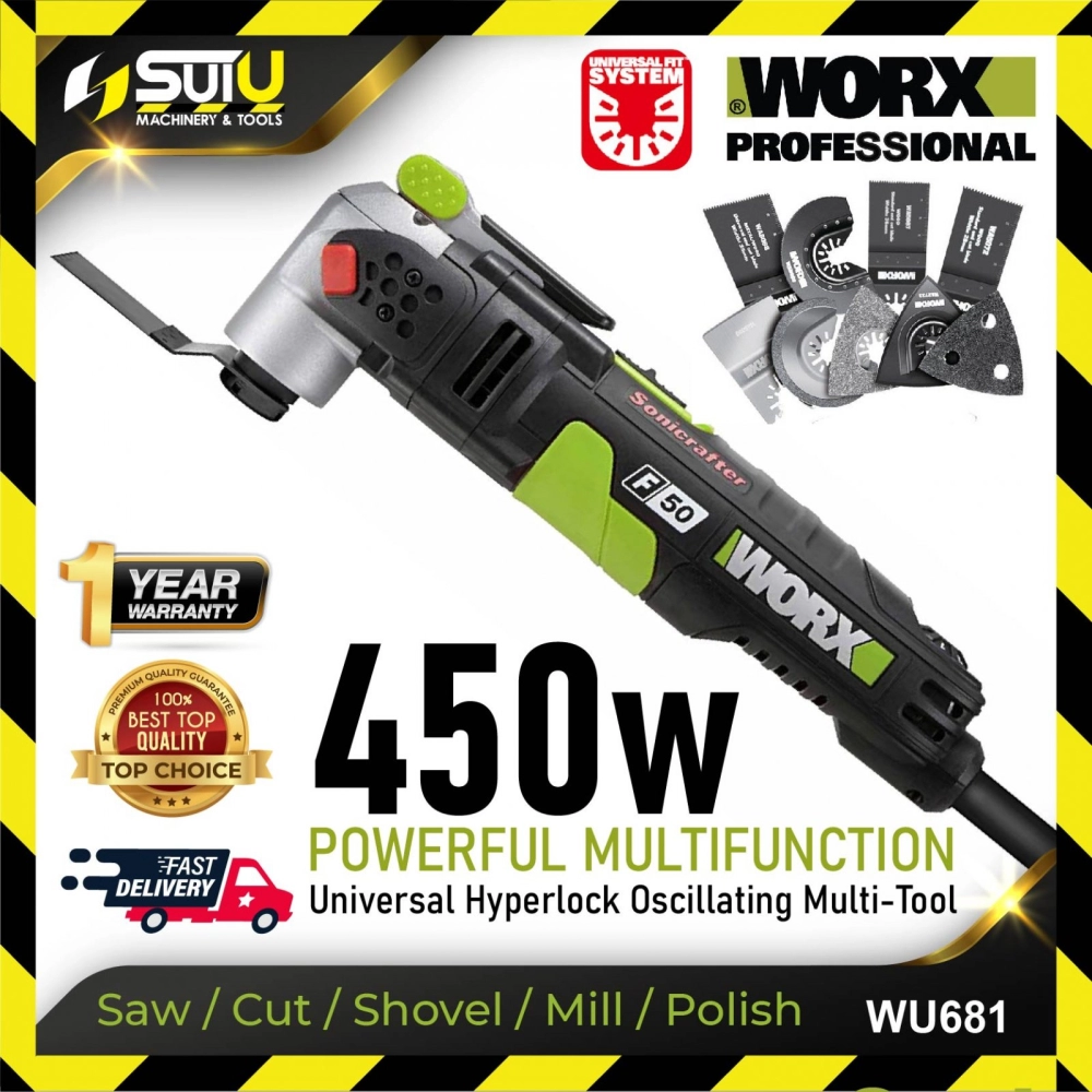 WORX WU681 Sonicrafter® Universal Hyperlock® Oscillating Multi-Tool 450W