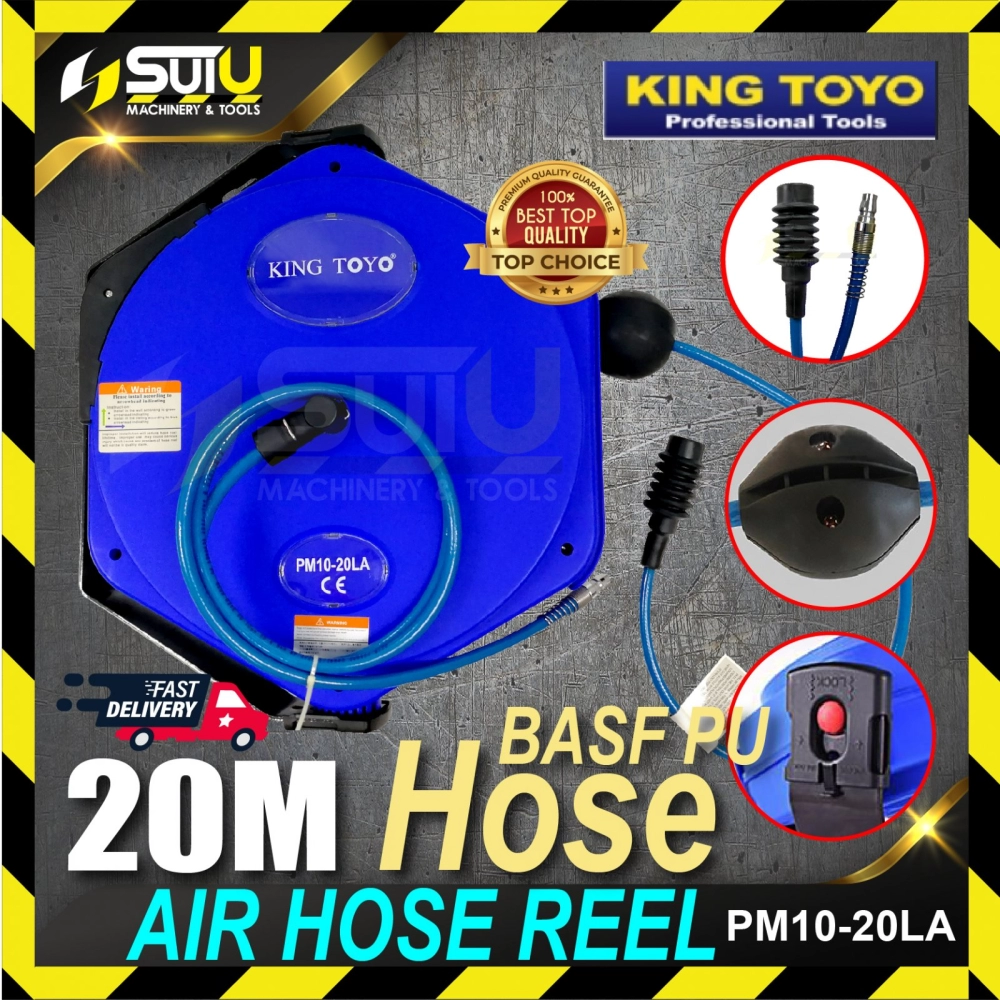 KING TOYO PM10-20LA / KTAHR-20M Air Hose Reel 20M