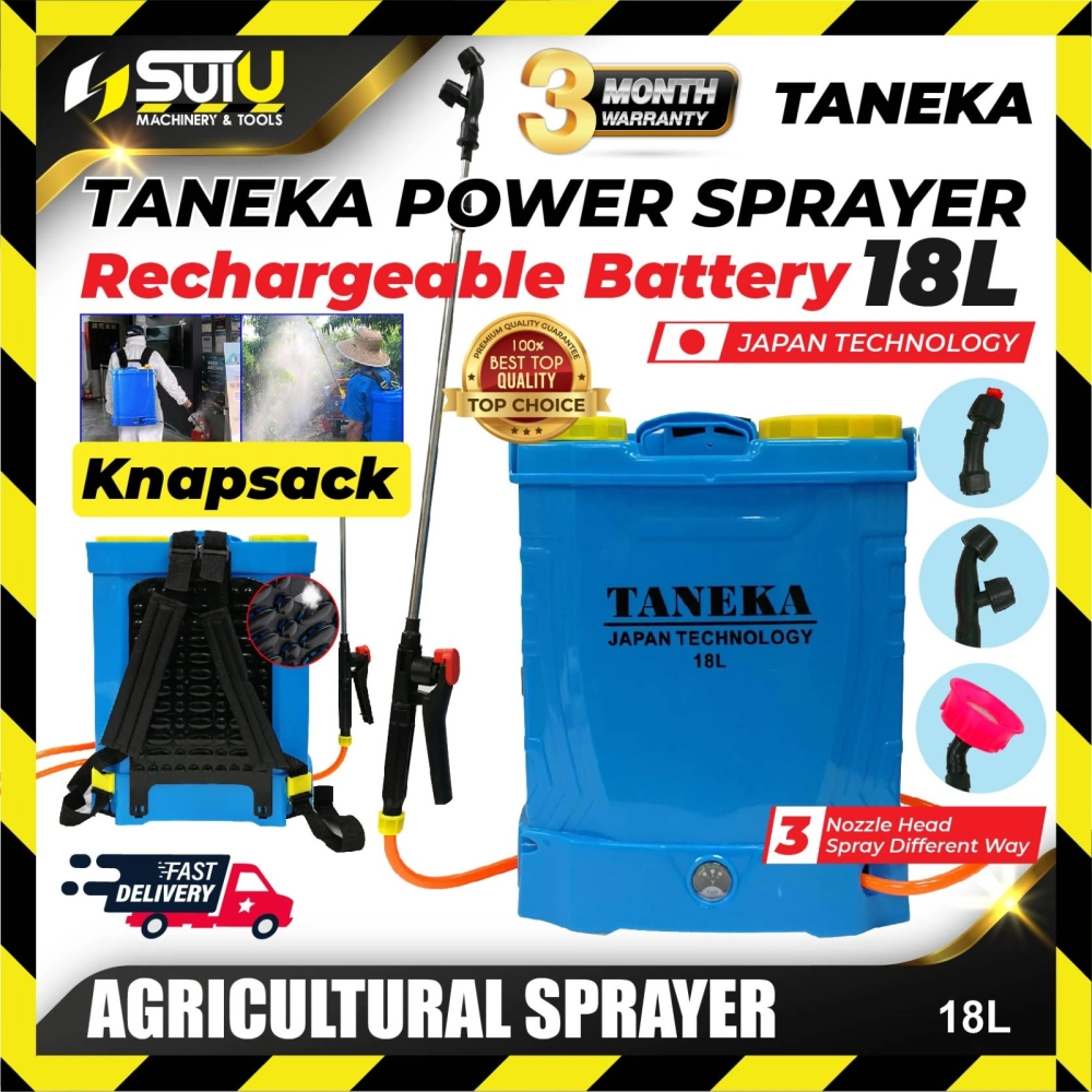 TANEKA / PABOOL 18L Portable Knapsack Agriculture Sprayer (Rechargeable Battery) 5.5kg