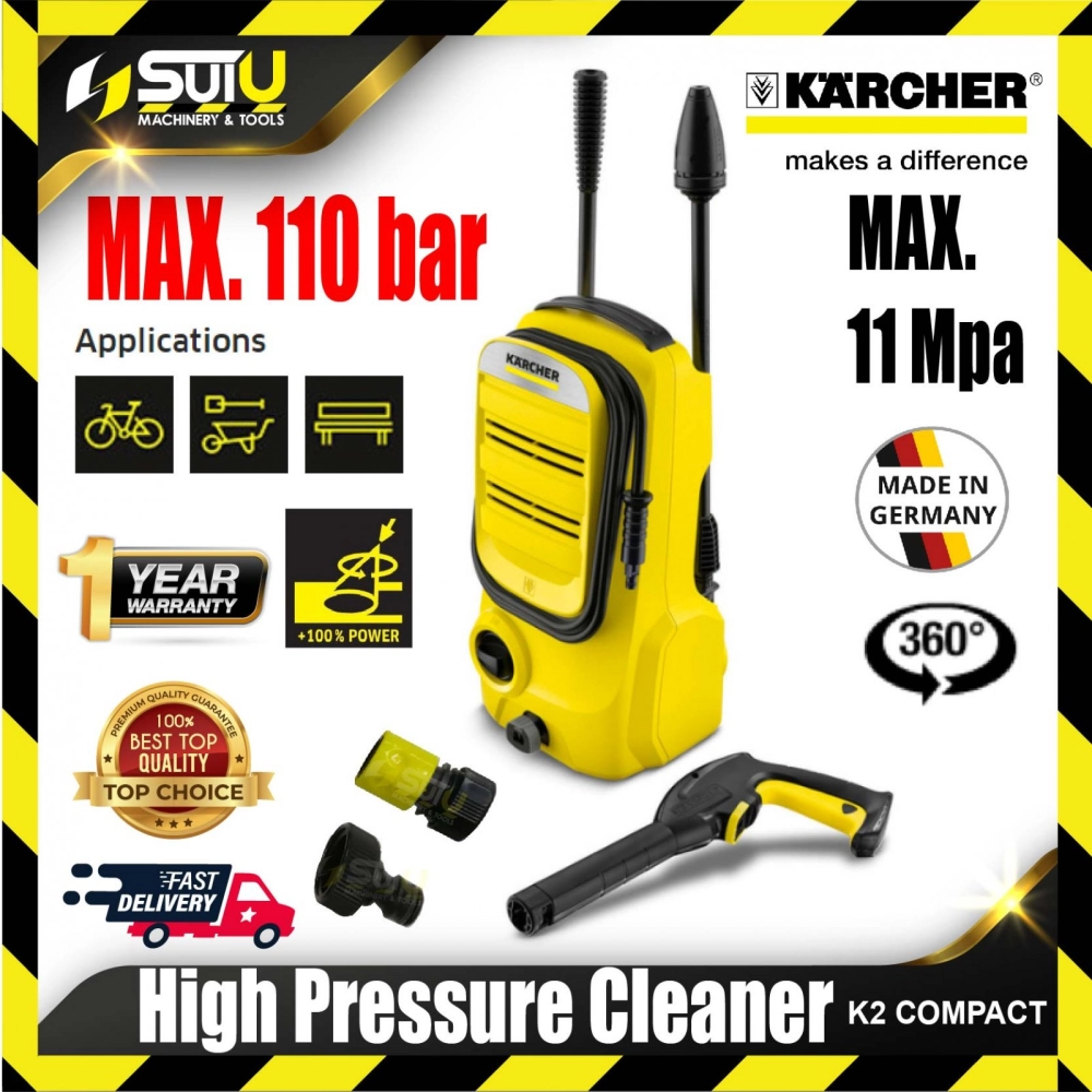 KARCHER K2 COMPACT (NEW MODEL) High Pressure Washer / Water Jet / Cleaner 110bar 1400w