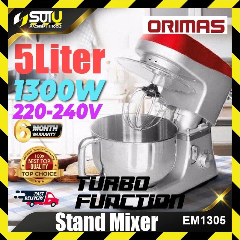ORIMAS EM1305 5L Stand Mixer 1300W