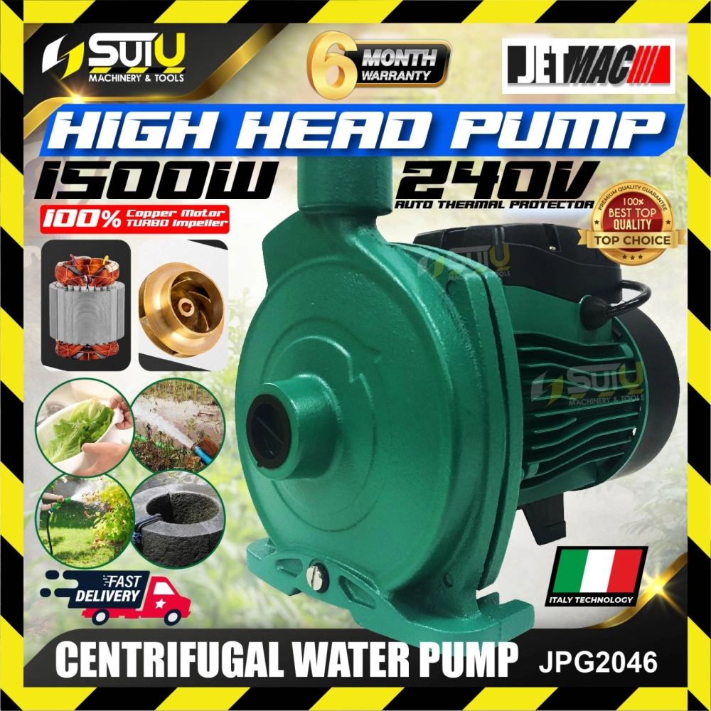 JETMAC JPG2046 Centrifugal Water Pump / Auto Thermal Protector High Head Pump 1500w