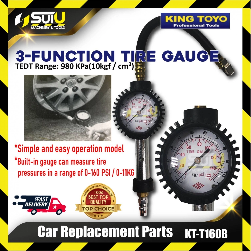 KING TOYO KT-TG160B 3 Function Tyre Gauge