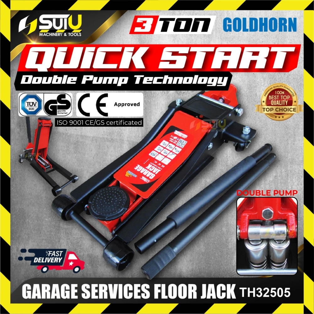 GOLDHORN TH32505 Heavy Duty 3 Ton Garage Services Floor Jack