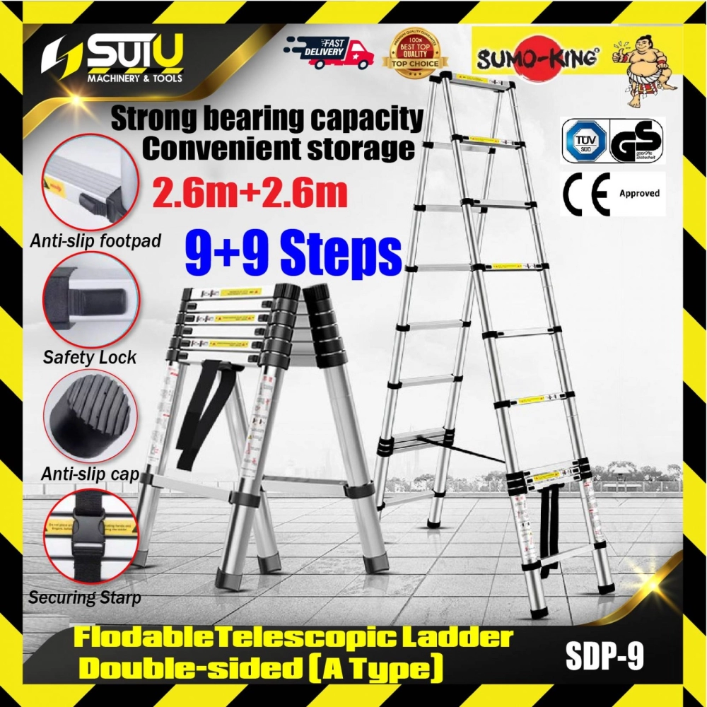 SUMO KING SDP9 Foldable Telescopic Ladder Double-sided (A Type) 2.6m+2.6m