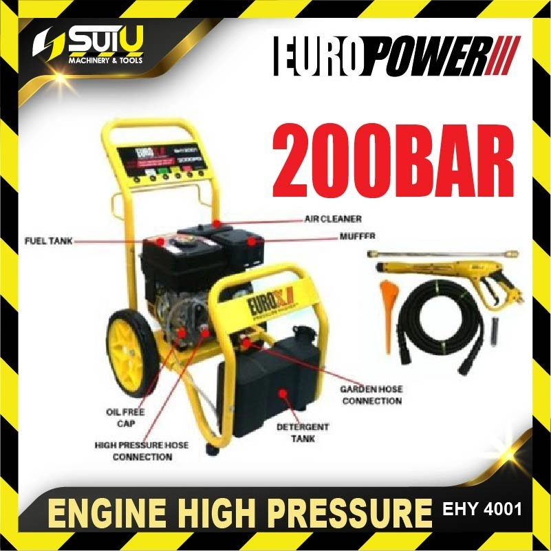EUROX EHY4001 High Pressure Washer 6.5HP 200Bar 3000PSI