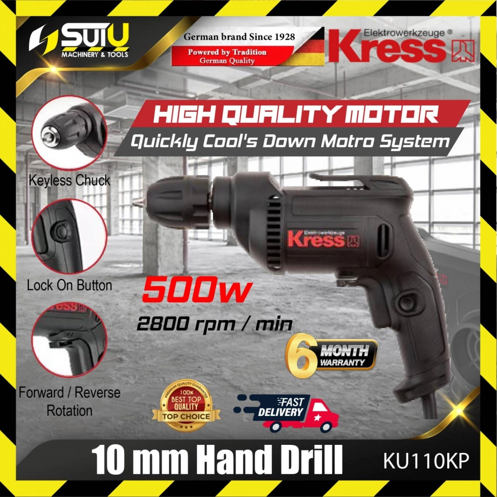 KRESS KU110KP 10mm Hand Drill 500W 2800RPM