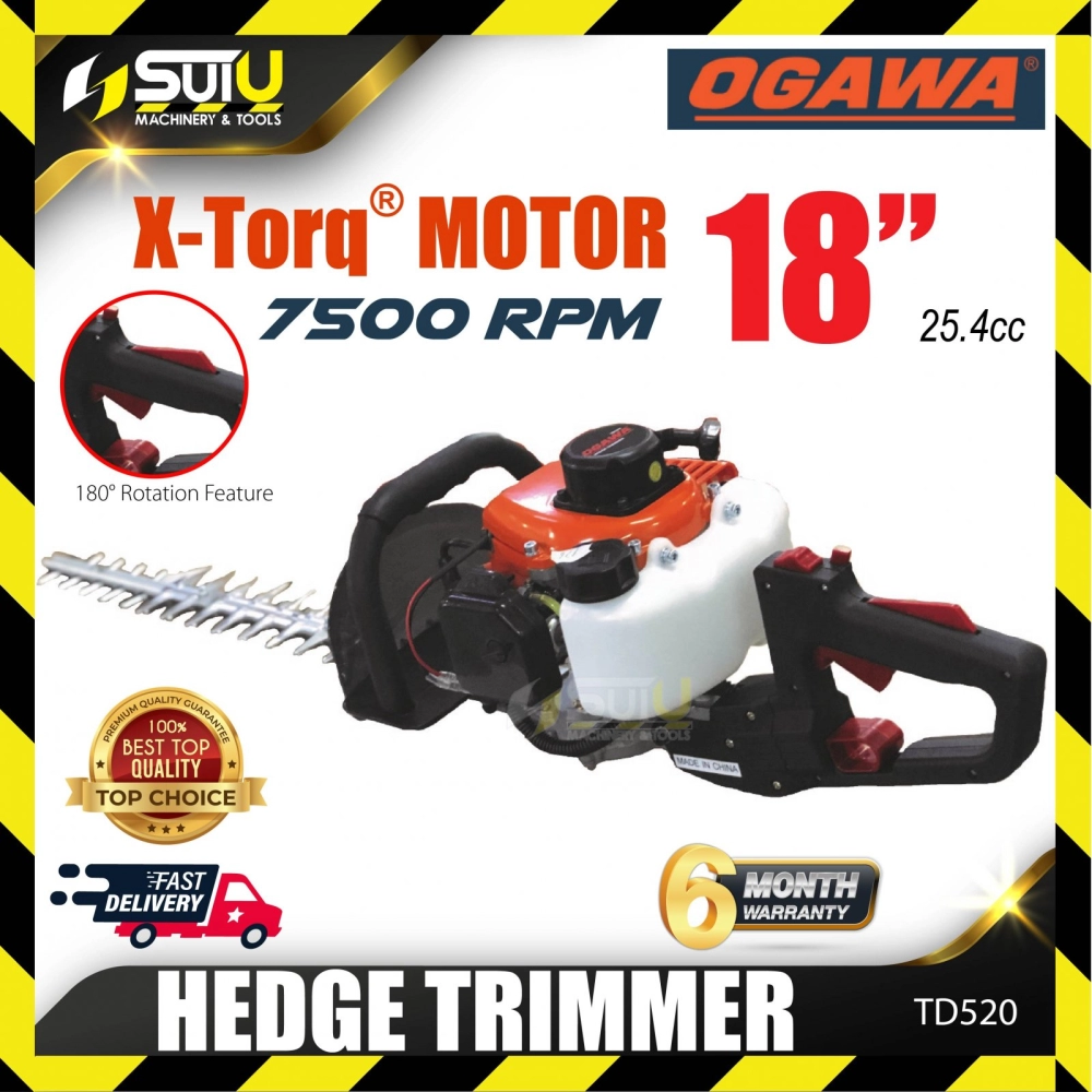 OGAWA TD520 18'' Gasoline Hedge Trimmer 7500RPM
