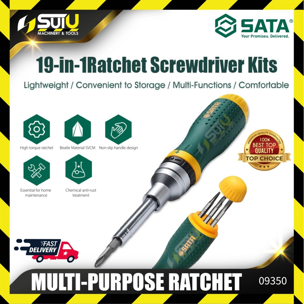SATA 09350 19-in-1Ratchet Screwdriver Hand Tool Multi-Tool Screwdriver Kits Home Repair Tool Set