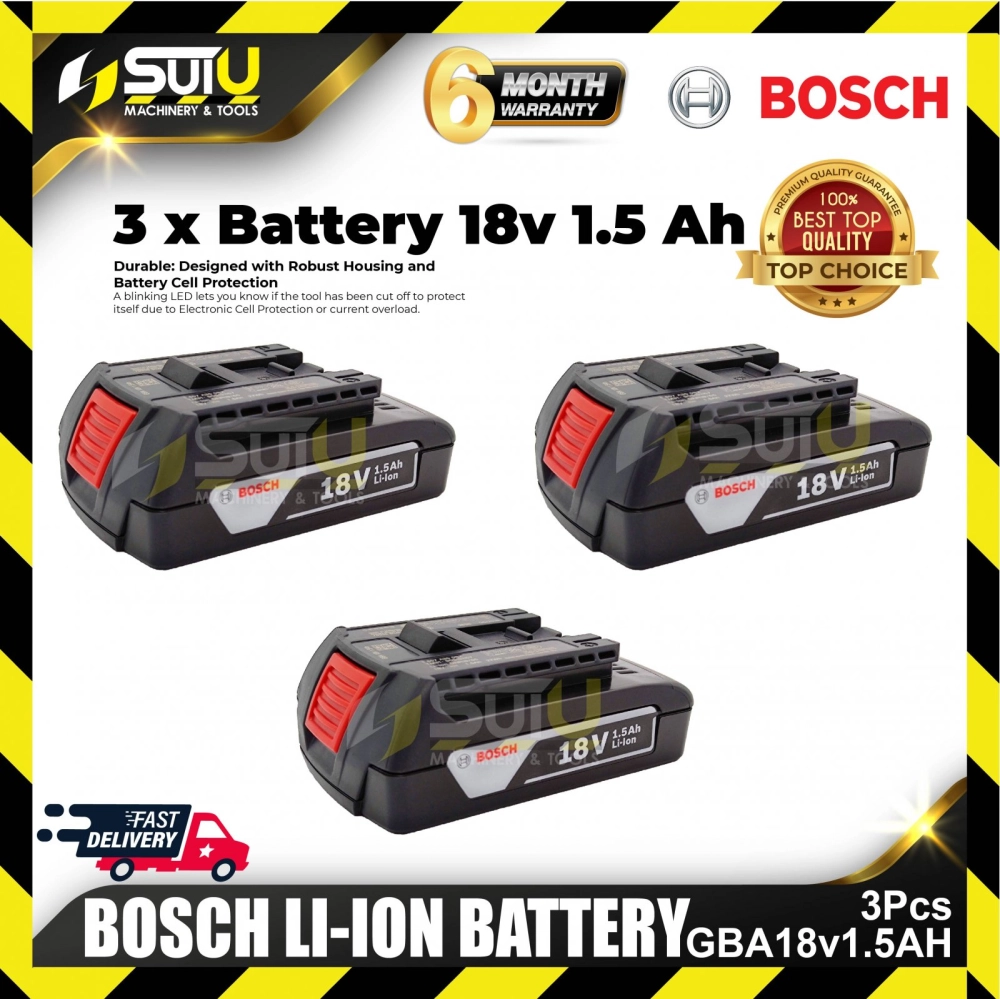 Bosch GBA18V1.5AH 18V 1.5AH LI-ION BATTERY PACK (3PCS)