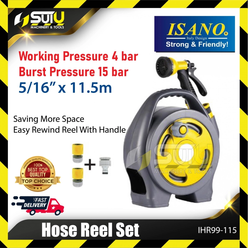 ISANO IHR99-115 HOSE REEL SET WITH ACCESSORIES 5/16" X 11.5M HOSE