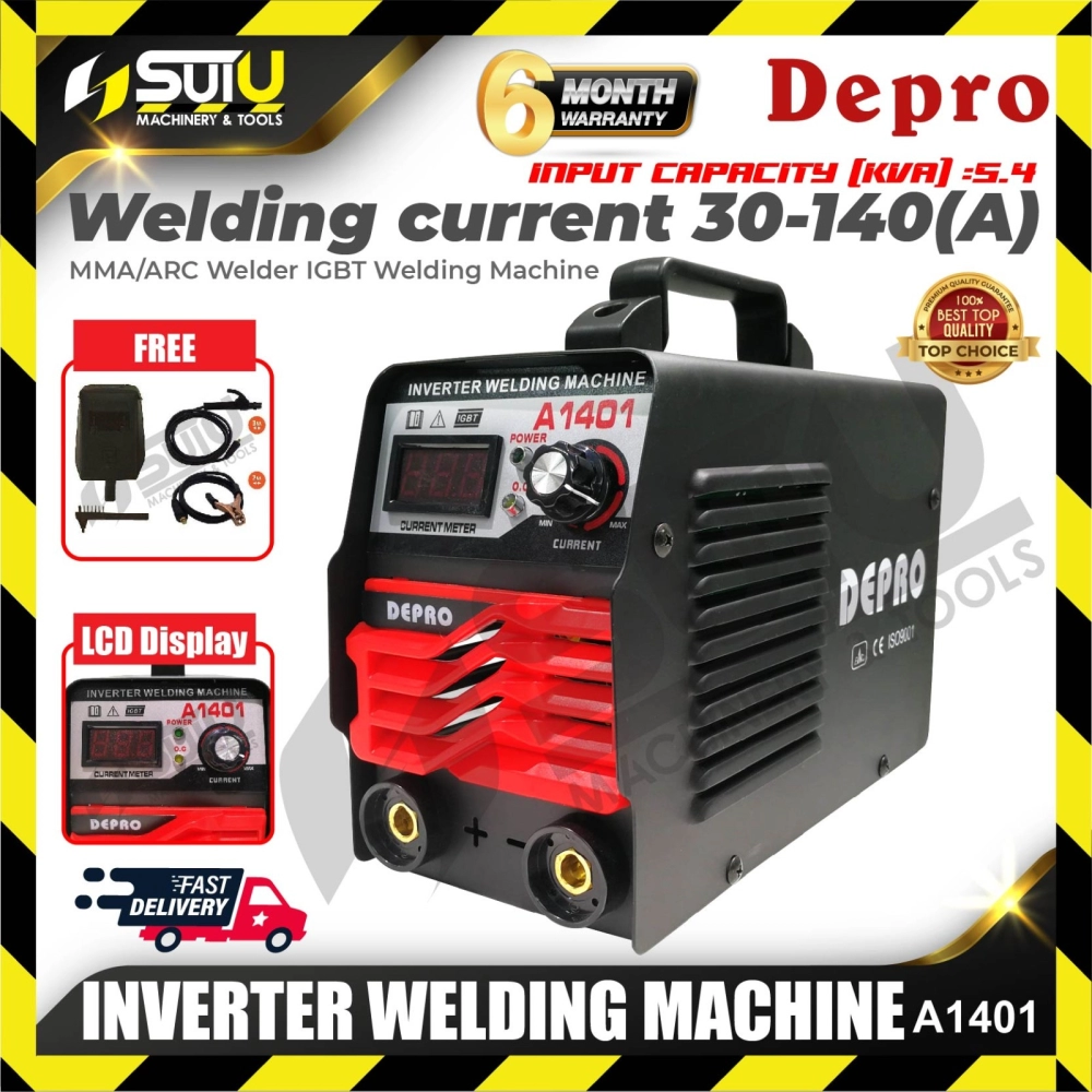 DEPRO MMA-140  MMA/ARC Welder IGBT Welding Machine Mini Portable Inverter A1401 - FREE Welding MASK & BRUSH MMA140