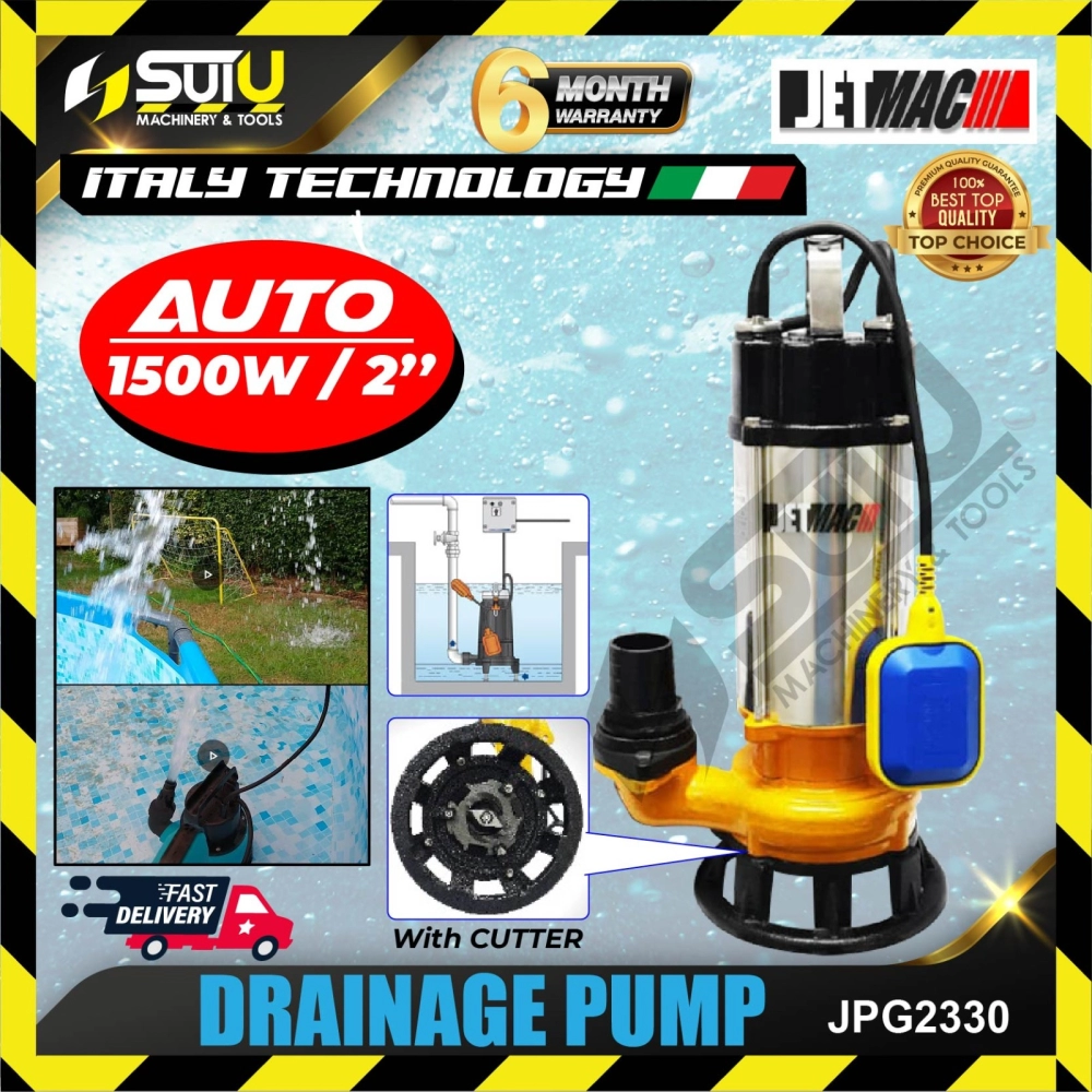 JETMAC JPG2330 Auto Switch 2'' Drainage Submersible Pump 1500W Electric High Power