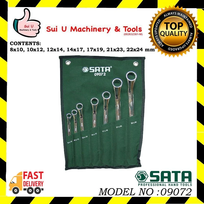 SATA 09072 7PCS OFFSET DOUBLE BOX END WRENCH SET (METRIC)