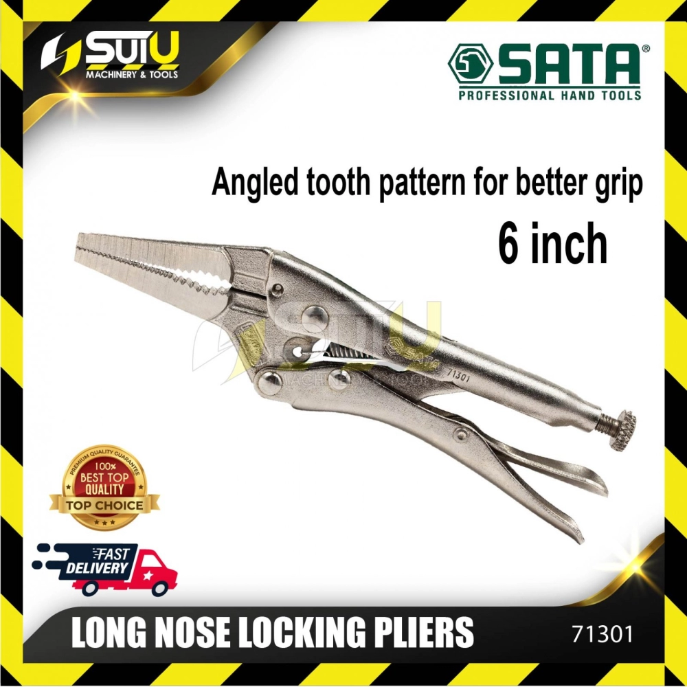 SATA 71301 LONG NOSE LOCKING PLIERS 6"