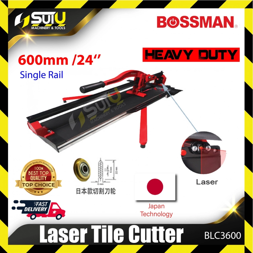 BOSSMAN BLC3600 Manual Tile Cutter with Laser 600mm w/ Single Rail