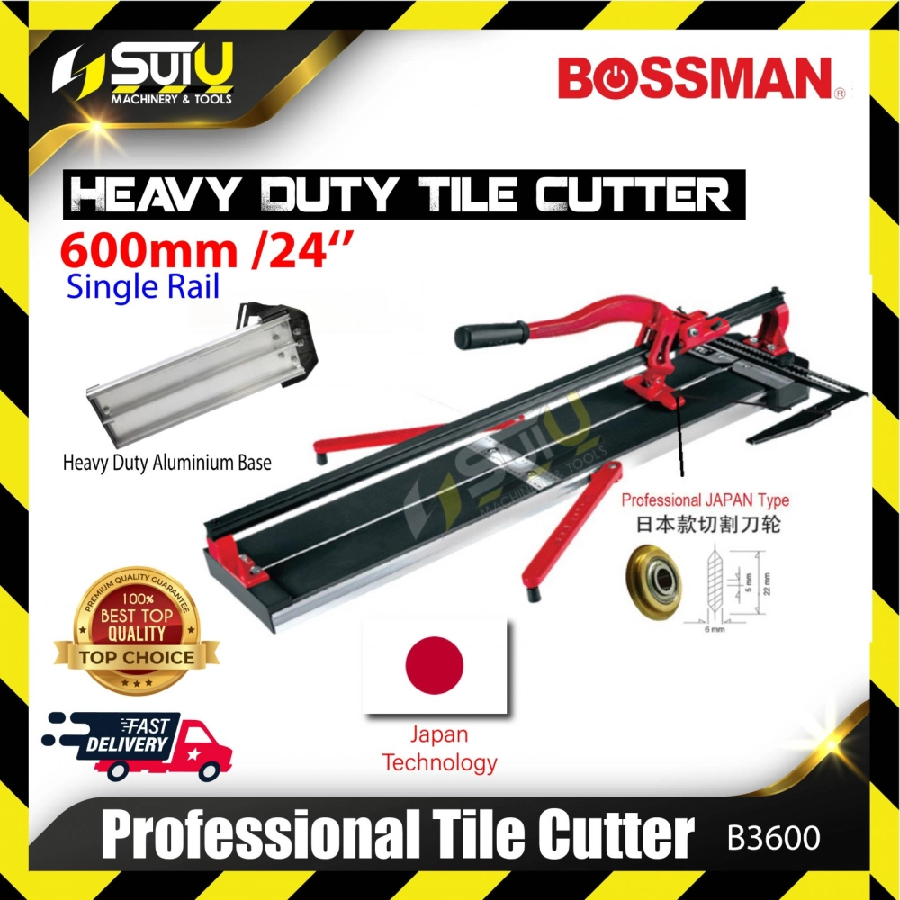 BOSSMAN B3600 600MM Professional Manual Tile Cutter (Aluminium Base)