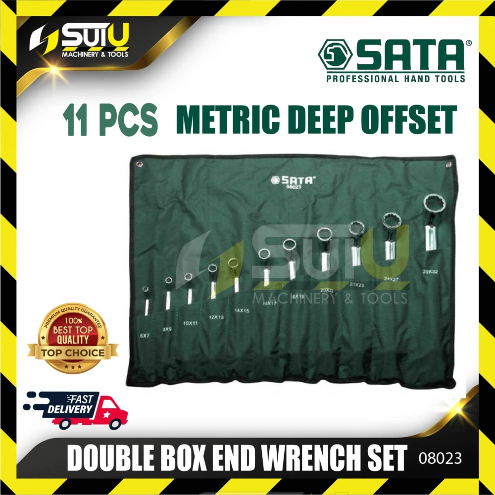 SATA 08023 11 PCS Metric Deep Offset Double Box End Wrench Set