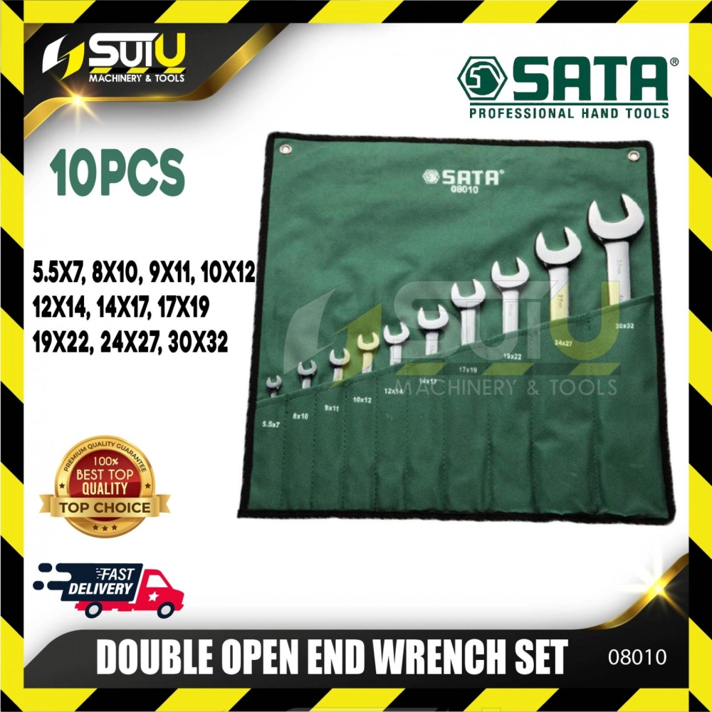 SATA 08010 10 PCS Metric Double Open End Wrench Set