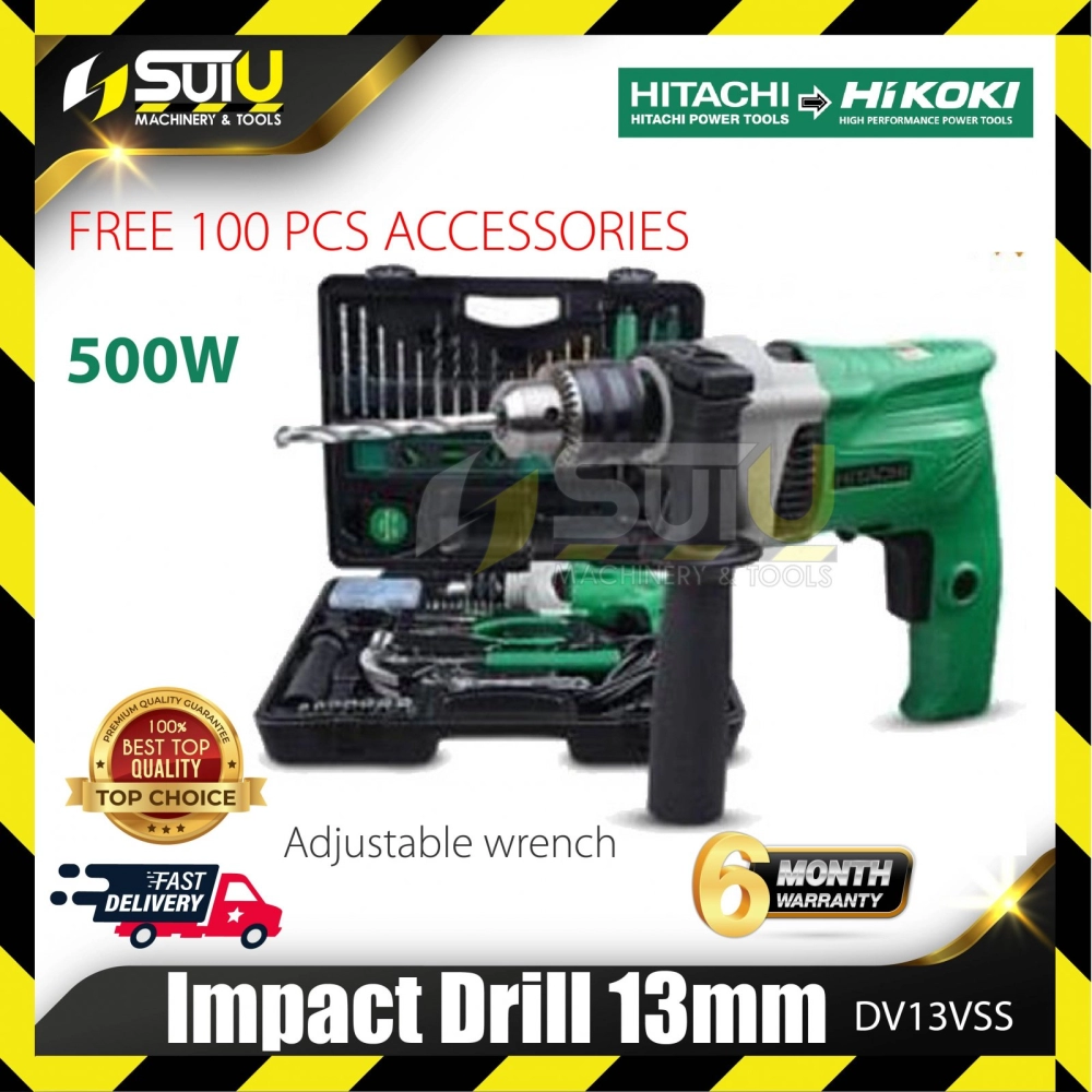 HITACHI HIKOKI DV13VSS Impact Drill 13mm (1/2") FREE 100pcs Accessories