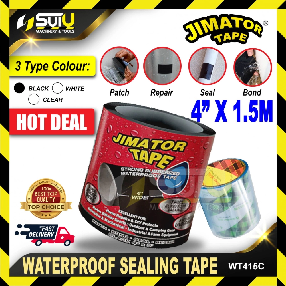 JIMATOR TAPE WT-415-C Strong Waterproof Sealing Tape Clear 4"x1.5m