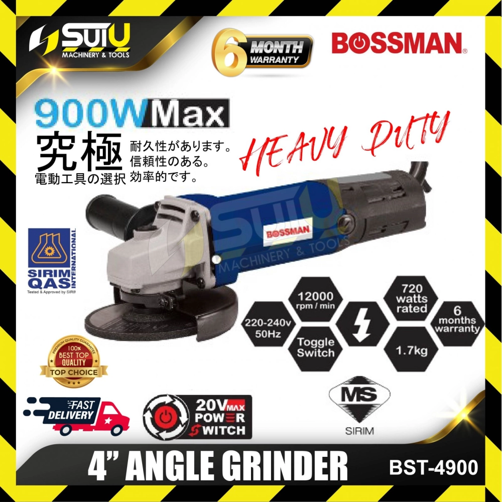 BOSSMAN BST-4900 / BST 4900 / BST4900 4" (100mm) Angle Grinder