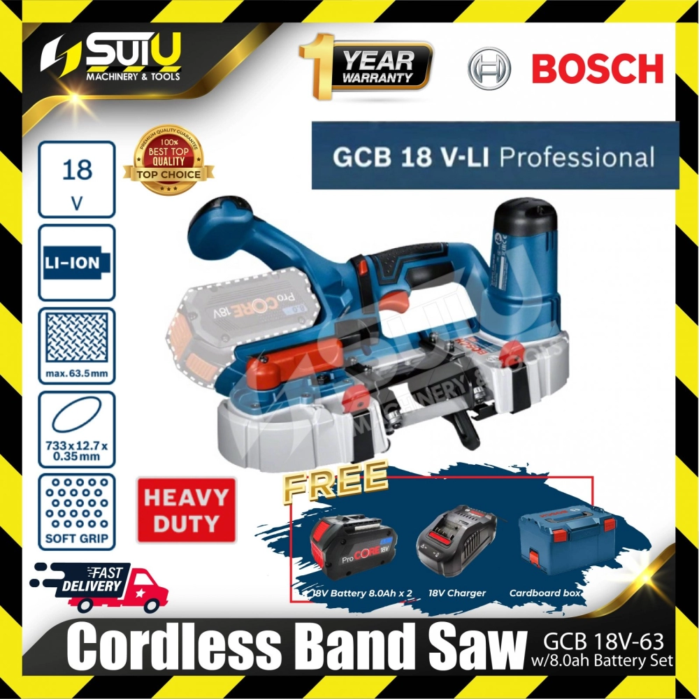 BOSCH GCB 18V-63 / GCB18V-63 Professional Cordless Band Saw w/ 2 x 8.0Ah + Charger