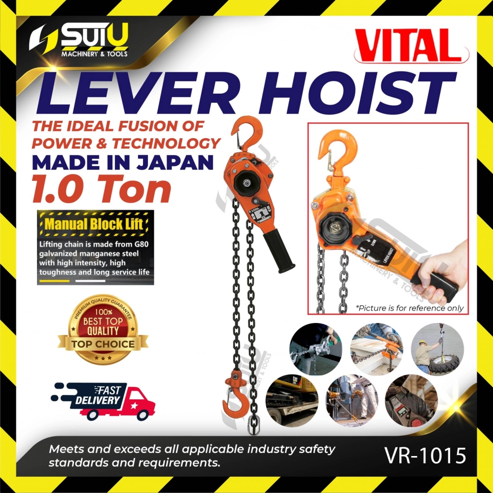 VITAL VR2-10 / VR-1015 Heavy Duty Lever Hoist 1.0Ton x 1.5M (Made In JAPAN)