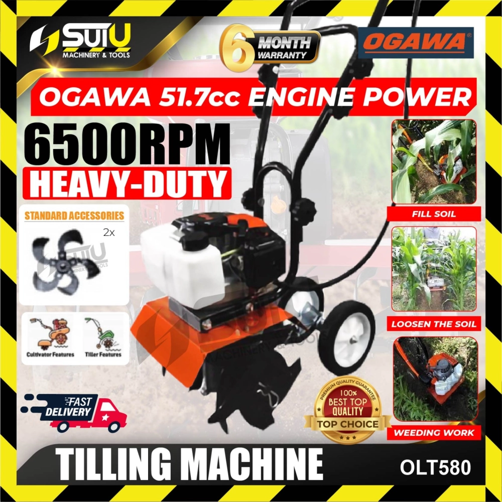 OGAWA OLT580 51.7cc 2-Stroke Engine Tilling Machine / Cultivator Tiller 6500RPM