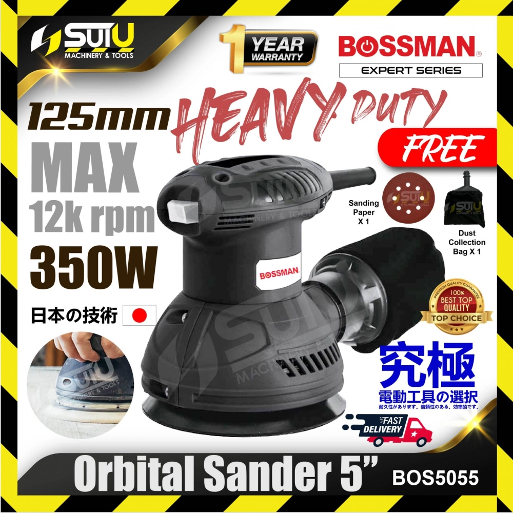 BOSSMAN BOS5055/ BOS 5055/ BOS-5055 5" Orbital Sander 350W