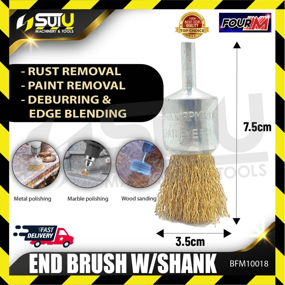 FOUR M BFM10018 Cup/End Brush with Shank & Wheel Brush 3.5cm*7.5cm