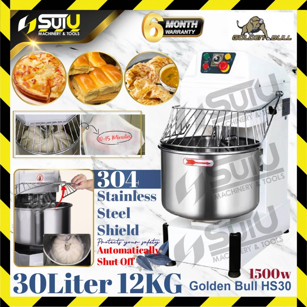 Golden Bull HS-30 Heavy Duty Commercial Spiral Dough Mixer 30 Litre 1500w