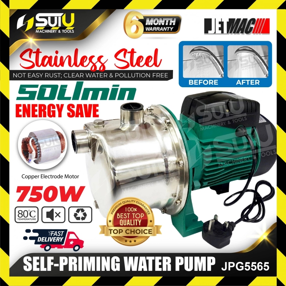 JETMAC JPG5565 750w Self-Priming Water Pump Stainless Steel