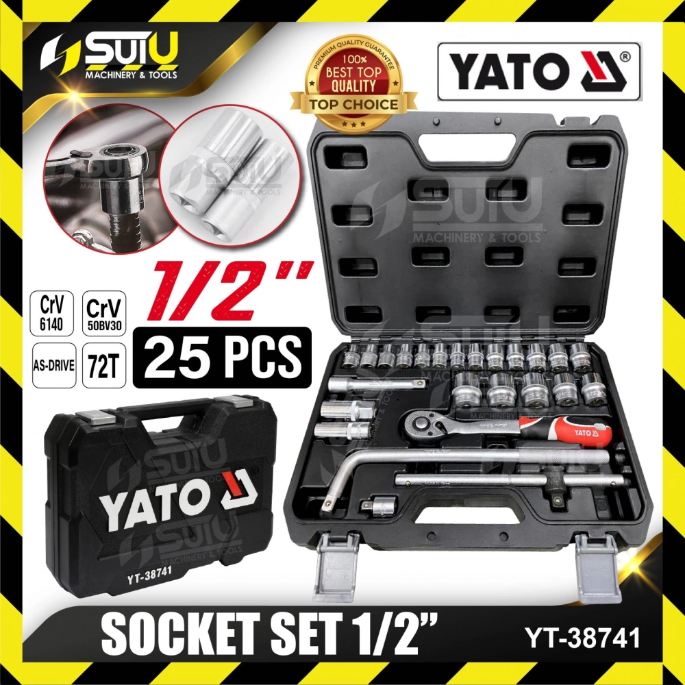 YATO YT-38741 / YT 38741 / YT38741 1/2" 25pcs Socket Wrench Set