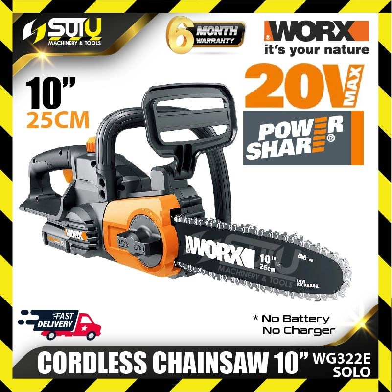 WORX WG322E Cordless Compact Chainsaw (solo) 20V 25 cm Chain Bar