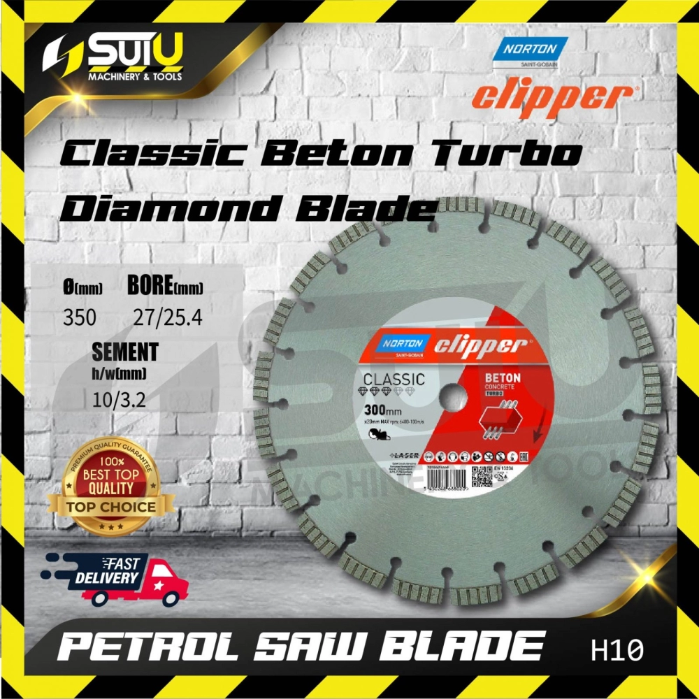 NORTON CLIPPER H10 Classic Beton Turbo Petrol Saw Blade 350x25.4mm