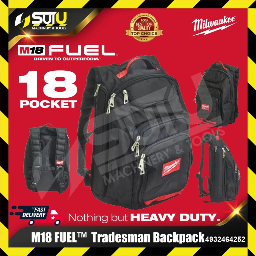 MILWAUKEE 4932-4642-52 M18 FUEL 18 Pockets Heavy Duty Tradesman Backpack
