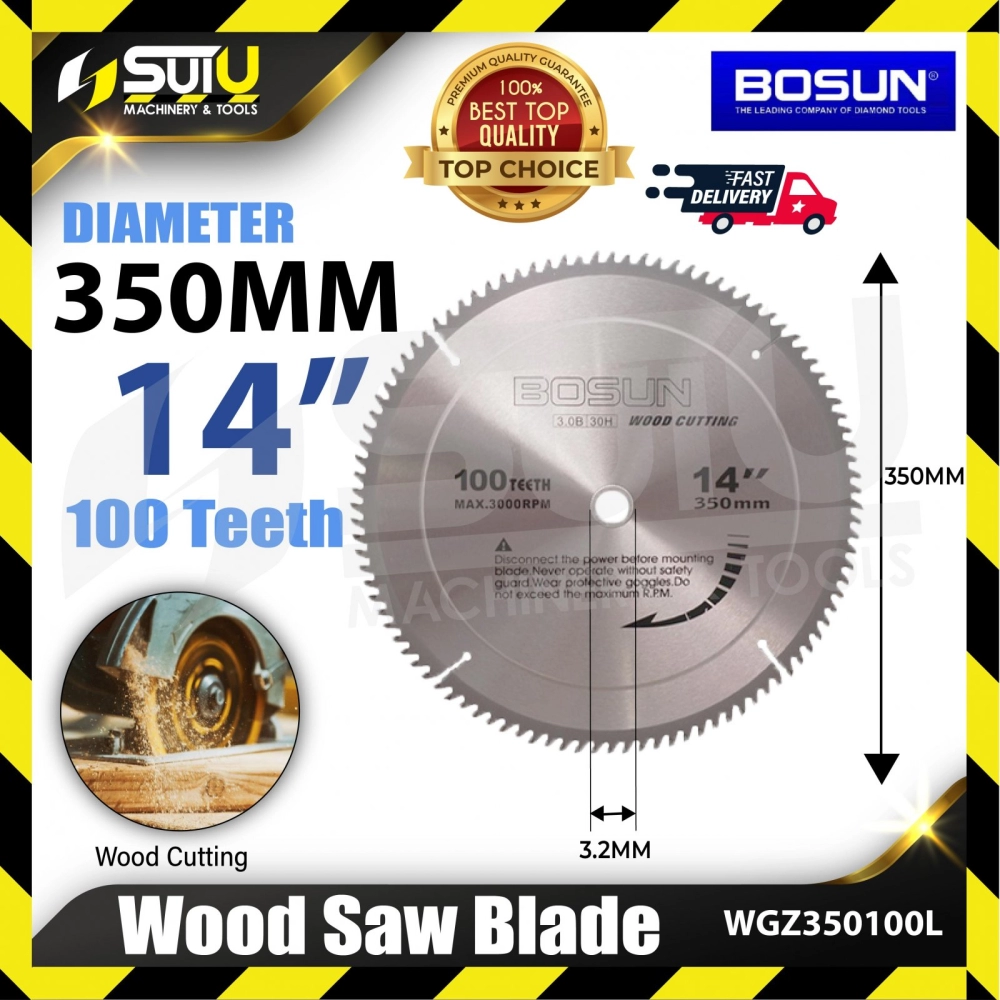 Bosun WGZ350100L 14" 100 Teeth Wood Saw Blade