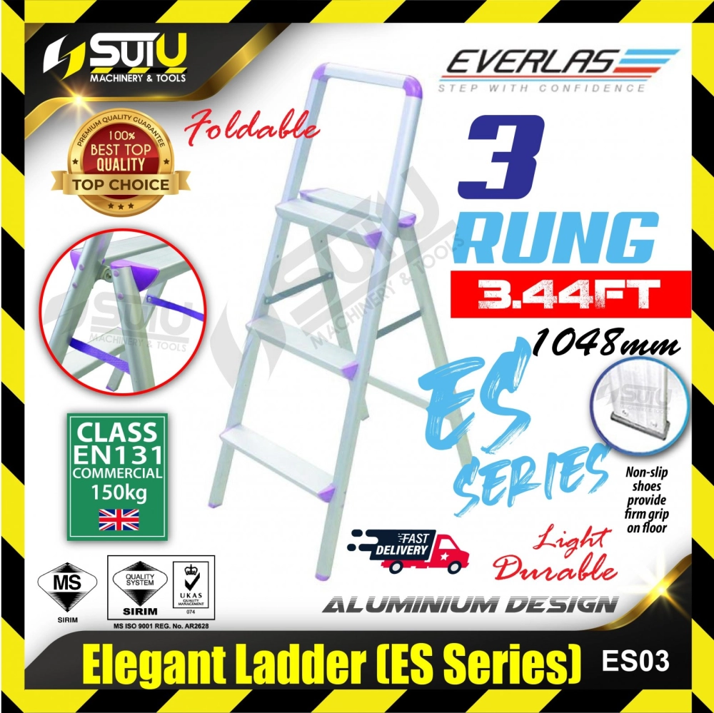 Everlas ES03 Elegant Aluminium Ladder ( 3 steps )