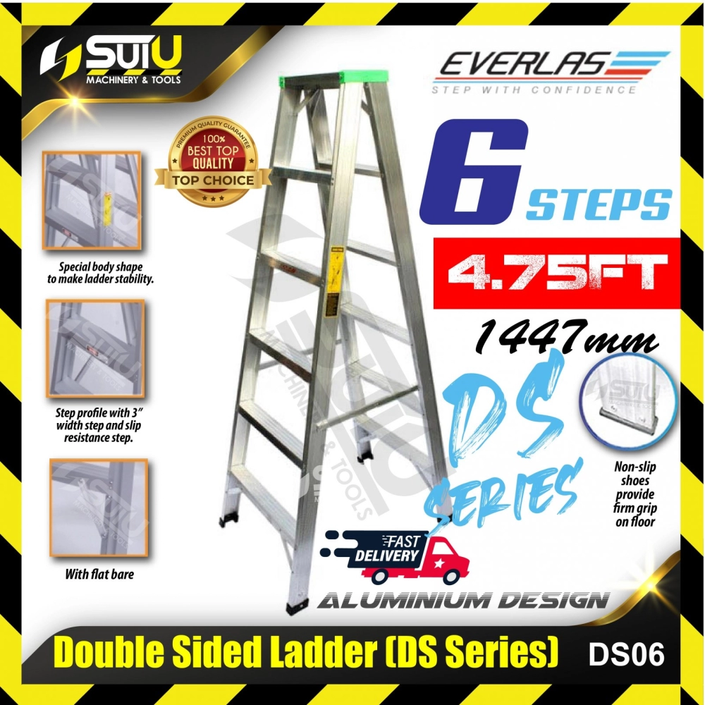 Everlas DS06 Double Sided Aluminium Ladder ( 6 steps )