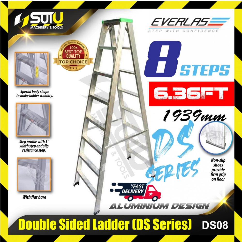 Everlas DS08 Double Sided Aluminium Ladder ( 8 steps )