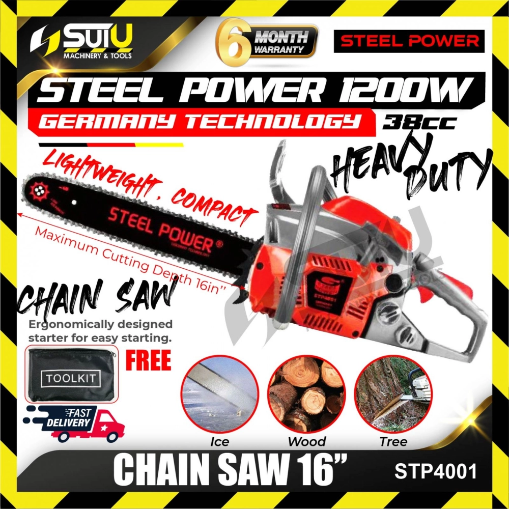 STEEL POWER  STP4001 16" Chain Saw 38cc 1200w