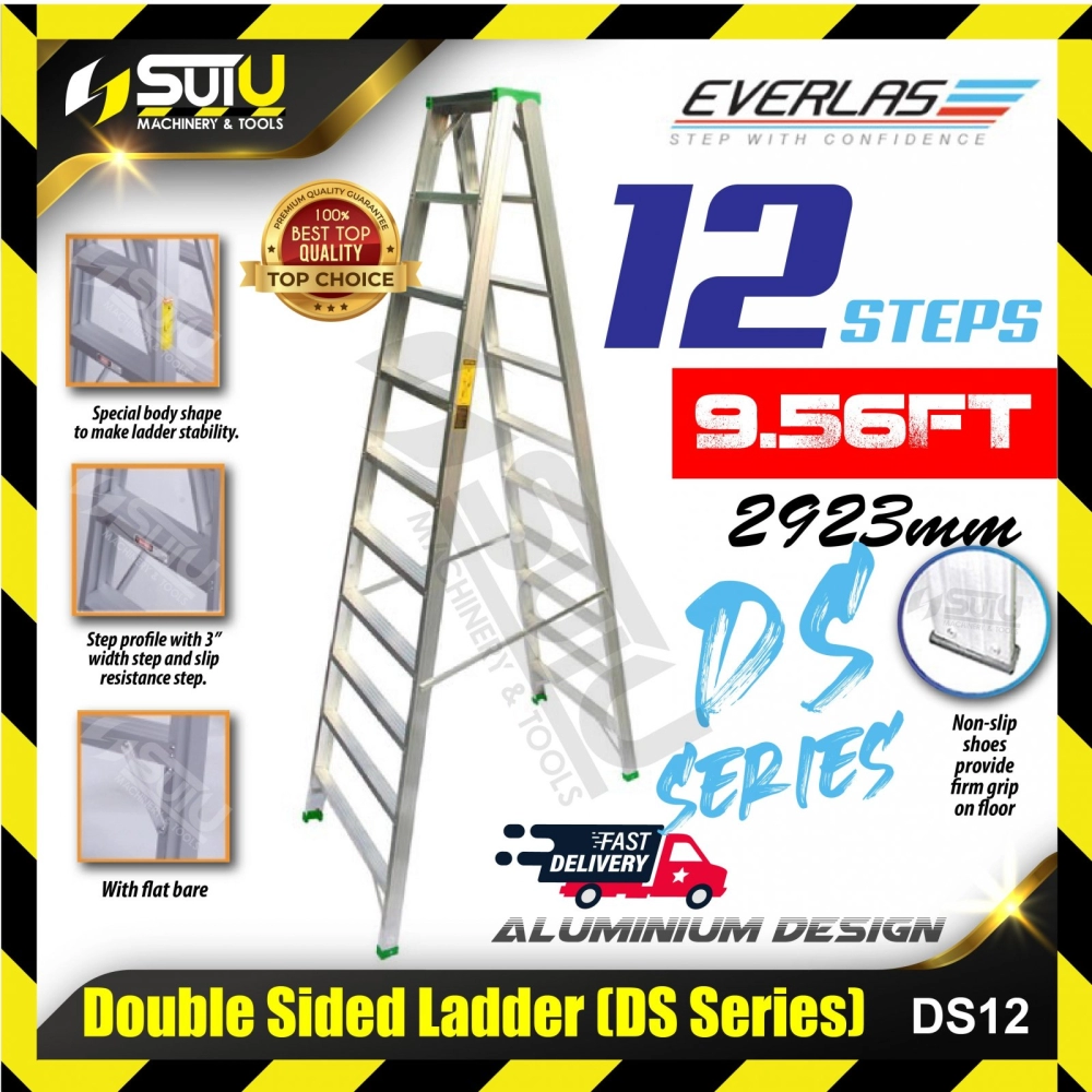 Everlas DS12 Double Sided Aluminium Ladder ( 12 steps )
