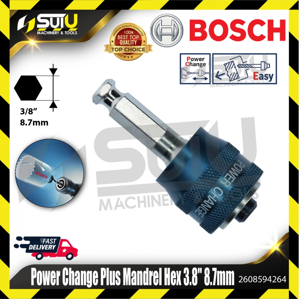 BOSCH 2608594264 Power Change Plus Mandrel Hex 3.8" 8.7mm