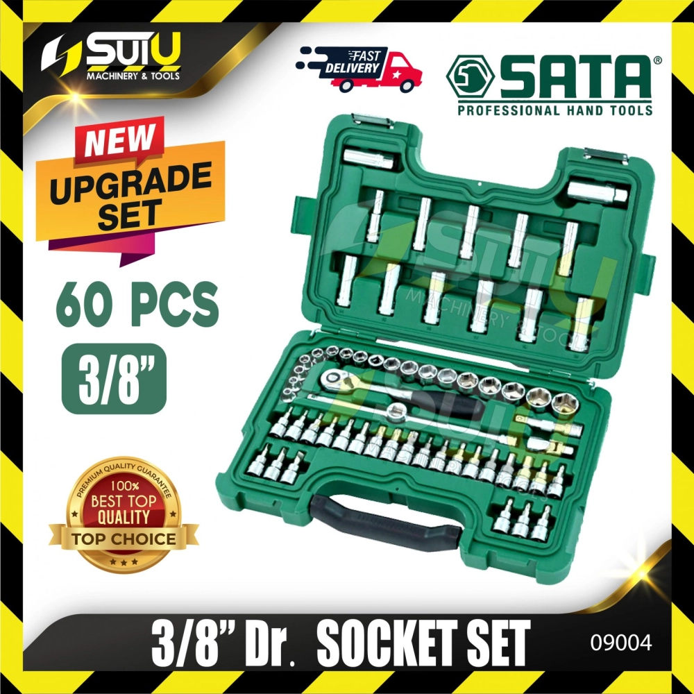 SATA 09004 60pcs 3/8” Dr. Socket Set