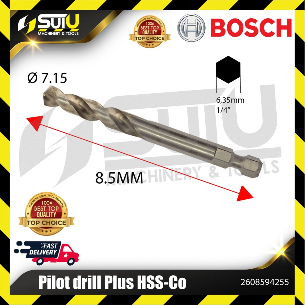 BOSCH 2608594255 Pilot Drill Plus HSS-CO ⌀ 7.15 x 8.5mm