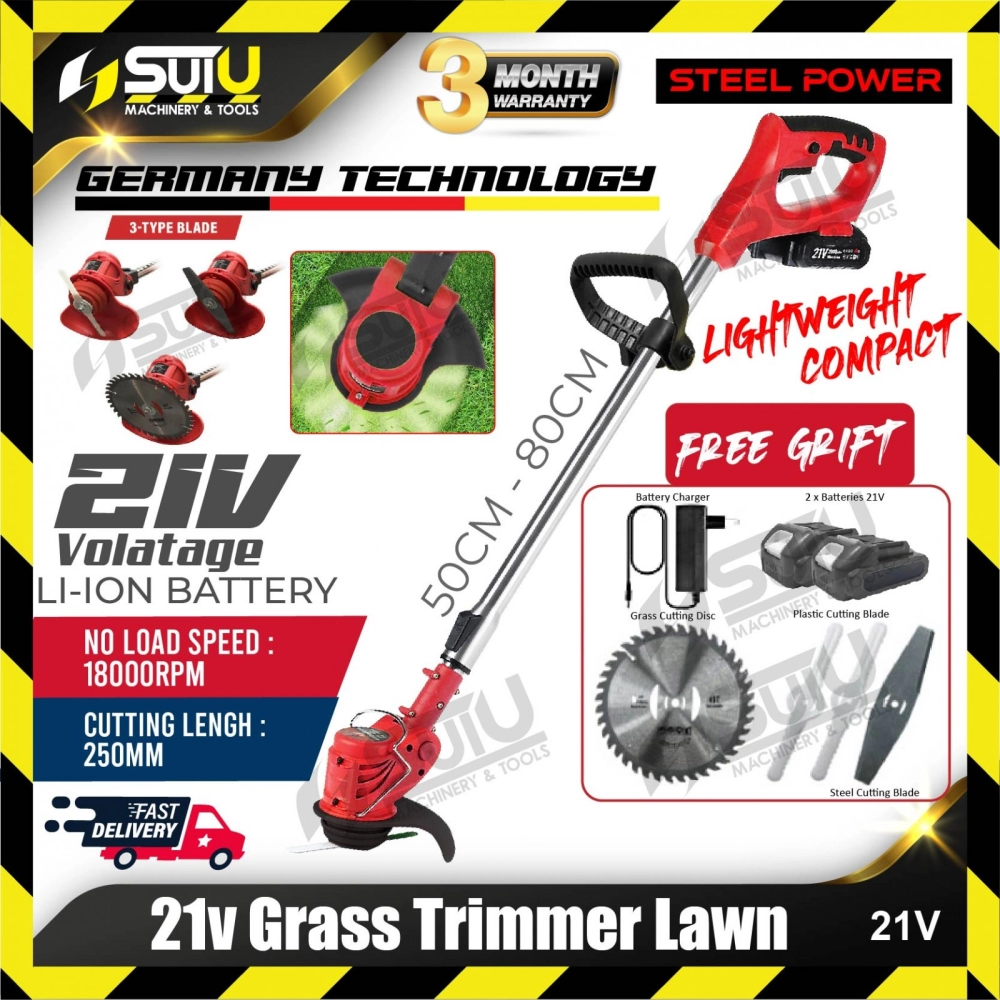 STEEL POWER 21V Grass Trimmer Lawn 18000rpm