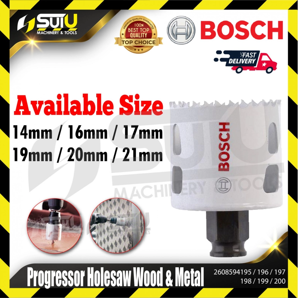 BOSCH 2608594195/ 196/ 197/ 198/ 199/ 200 Progressor Holesaw for Wood & Metal (14mm - 21mm)