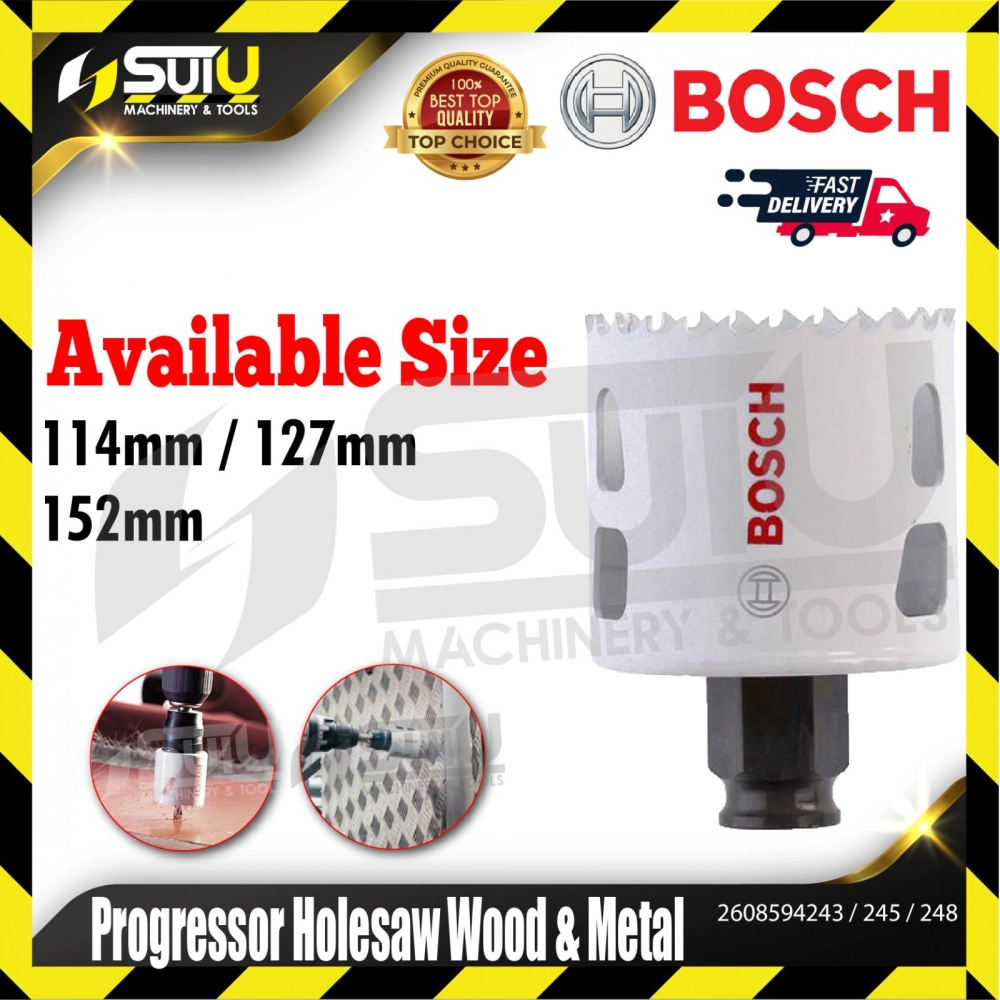 BOSCH 2608594243 /245 /248 Progressor Holesaw for Wood & Metal (114mm - 152mm)