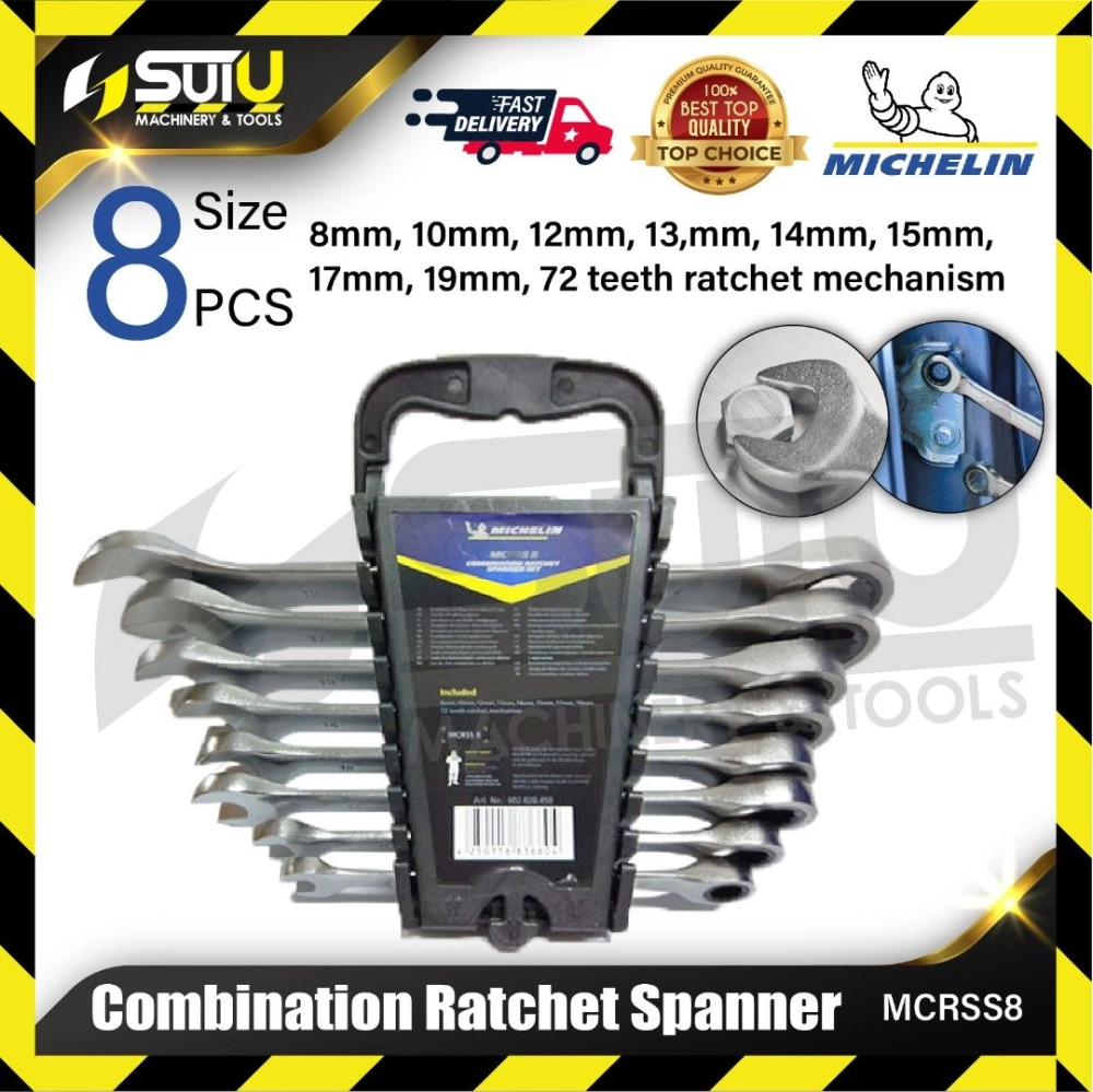 MICHELIN MCRSS8 8pcs Combination Ratchet Spanner Set